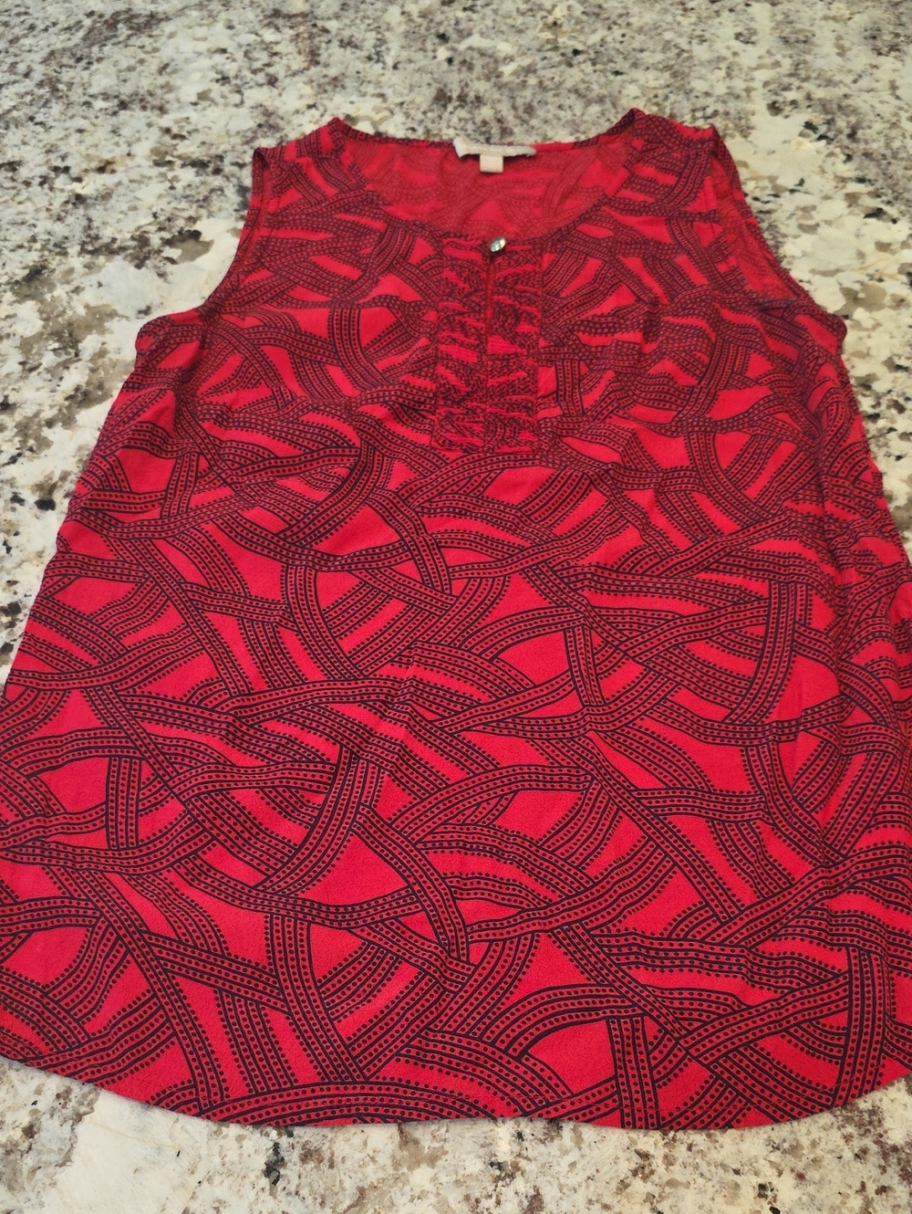 Banana Republic Red Sleeveless Patterned Camisole